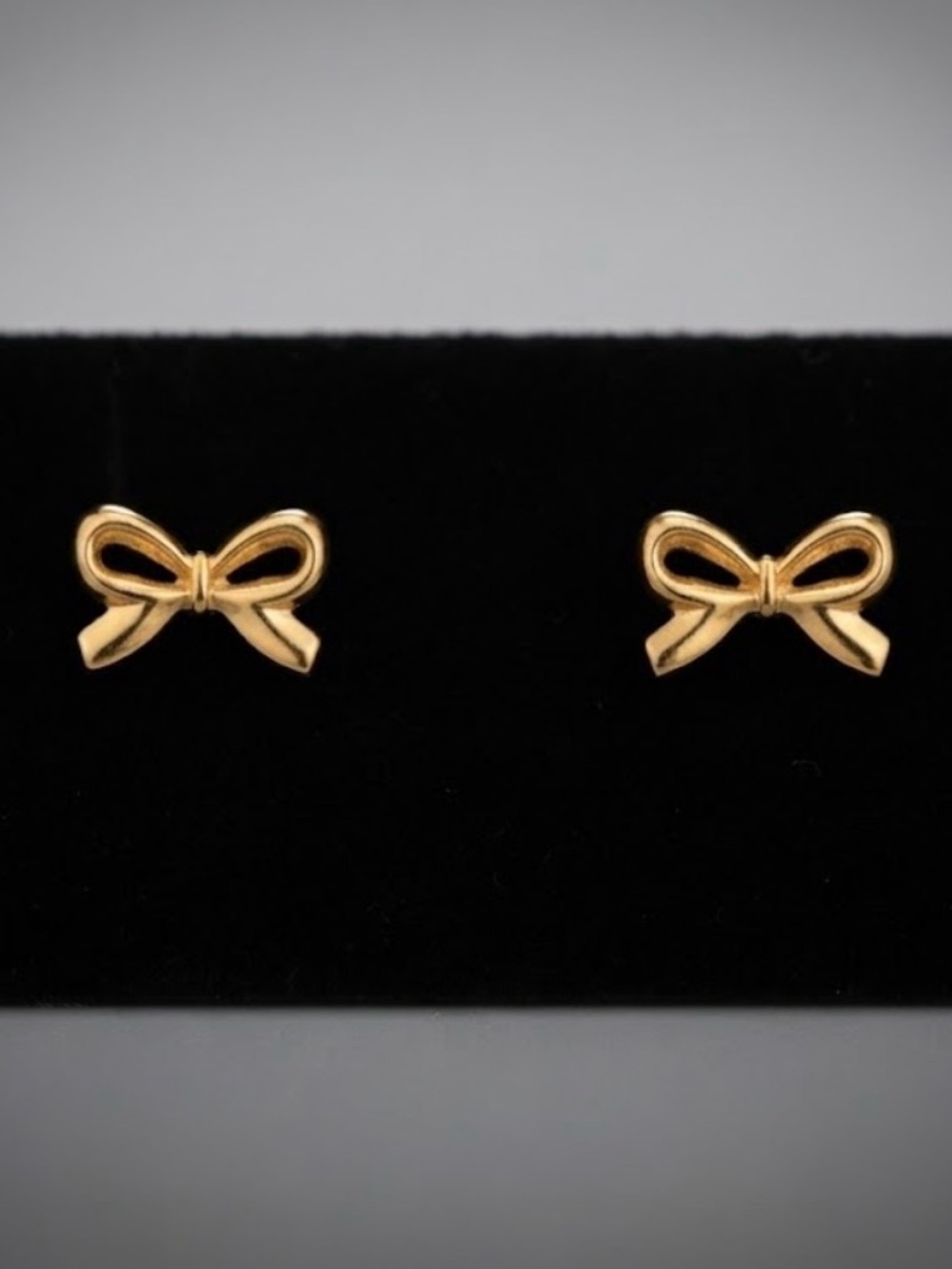 Delicate Gold Bow Stud Earrings - Women Jewelry